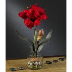 20in. Amaryllis With Vase -Holiday Glow Store nearly natural artificial christmas plants 4827 40 1000