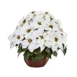 22in. Poinsettia Artificial Arrangement In Decorative Planter