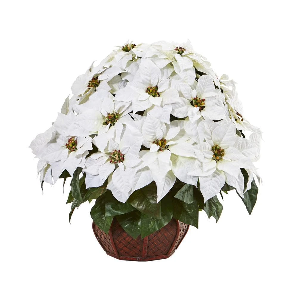 22in. Poinsettia Artificial Arrangement In Decorative Planter 3 22in. Poinsettia Artificial Arrangement In Decorative Planter