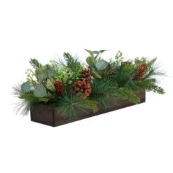 30 In. Unlit Evergreen Pine And Pine Cone Artificial Christmas Centerpiece Arrangement -Holiday Glow Store nearly natural artificial christmas plants a1838 4f 1000