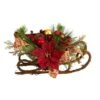 18 In. Unlit Christmas Sleigh With Poinsettia, Berries And Pinecone Artificial Arrangement With Ornaments 2 18 In. Unlit Christmas Sleigh With Poinsettia, Berries And Pinecone Artificial Arrangement With Ornaments -Holiday Glow Store nearly natural artificial christmas plants a1859 64 1000