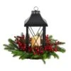 16 In. Unlit Holiday Christmas Berries, Pinecones And Greenery With Lantern And LED Candle Artificial Table Arrangement 1 16 In. Unlit Holiday Christmas Berries, Pinecones And Greenery With Lantern And LED Candle Artificial Table Arrangement -Holiday Glow Store nearly natural artificial christmas plants a1863 64 1000