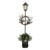5 Ft. Pre-lit Indoor/Outdoor Artificial Christmas Decorated Lamp Post With Greenery, Decorative Container, 50 LED Lights -Holiday Glow Store nearly natural artificial christmas plants d1032 64 1000