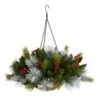 24 In. Pre-Lit Indoor/Outdoor Artificial Christmas Pre-Lit Pine And Berries Hanging Basket, 30 LED Lights 1 24 In. Pre-Lit Indoor/Outdoor Artificial Christmas Pre-Lit Pine And Berries Hanging Basket, 30 LED Lights -Holiday Glow Store nearly natural artificial christmas plants p1810 64 1000