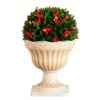 22 In. UV Resistant Artificial Red Tip Photinia Christmas Ball In Classic Decorative Planter (Indoor/Outdoor) -Holiday Glow Store nearly natural artificial christmas plants p2208 64 1000