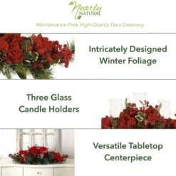 30 In. Holiday Hydrangea Candelabrum -Holiday Glow Store nearly natural christmas candles 4659 40 1000