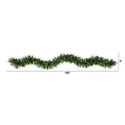 9 Ft. Battery Operated Pre-lit Artificial Christmas Pine Garland With 50 Warm White LED Lights -Holiday Glow Store nearly natural christmas garland w1100 c3 1000