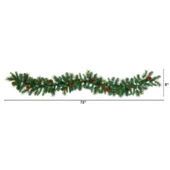 6 Ft. Battery Operated Pre-lit Mixed Pine And Pinecone Artificial Garland With 35 Clear LED Lights -Holiday Glow Store nearly natural christmas garland w1103 c3 1000