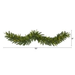 6 Ft. Battery Operated Pre-lit Green Pine Artificial Christmas Garland With 35 Clear LED Lights -Holiday Glow Store nearly natural christmas garland w1109 c3 1000