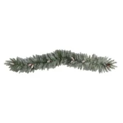 6 Ft. Pre-lit LED Frosted Artificial Christmas Garland With Pinecones And 50 Warm White LED Lights -Holiday Glow Store nearly natural christmas garland w1295 4f 1000