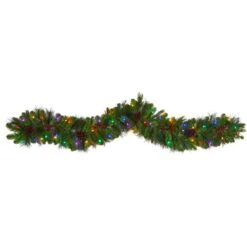 6 Ft. Pre-lit LED Colorado Fir Artificial Christmas Garland With 50 Multicolored LED Lights, Berries And Pinecones