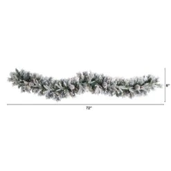 6 Ft. Pre-lit LED Flocked Artificial Christmas Garland With Pine Cones And 35 Warm White LED Lights -Holiday Glow Store nearly natural christmas garland w1309 c3 1000