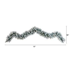 9 Ft. Pre-lit LED Flocked Artificial Christmas Garland With 50 Warm White LED Lights -Holiday Glow Store nearly natural christmas garland w1310 c3 1000