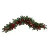 40 In. Unlit Artificial Pines, Red Berries And Pinecones Artificial Christmas Garland -Holiday Glow Store nearly natural christmas garland w1316 64 1000