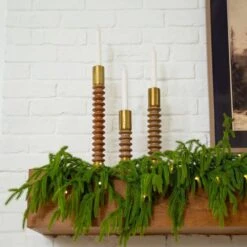 9 Ft. Pre-Lit Artificial Real Touch Norfolk Island Pine Garland With 50-Warm White LED Lights And Natural Look -Holiday Glow Store nearly natural christmas garland w1394 76 1000