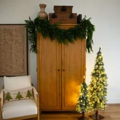 8ft. Artificial Real Touch Norfolk Island Pine Garland With Natural Look -Holiday Glow Store nearly natural christmas garland w1395 31 1000