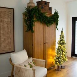 8ft. Artificial Real Touch Norfolk Island Pine Garland With Natural Look -Holiday Glow Store nearly natural christmas garland w1395 76 1000