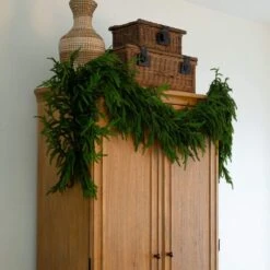 8ft. Artificial Real Touch Norfolk Island Pine Garland With Natural Look -Holiday Glow Store nearly natural christmas garland w1395 fa 1000