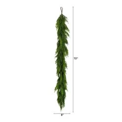 6 Ft. Artificial Real Touch Norfolk Island Pine Garland With Natural Look -Holiday Glow Store nearly natural christmas garland w1398 c3 1000
