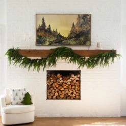 15 Ft. Artificial Real Touch Norfolk Island Pine Garland With Natural Look -Holiday Glow Store nearly natural christmas garland w1401 31 1000