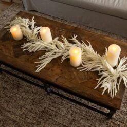 5 Ft. Artificial Real Touch White Norfolk Island Pine Garland With Natural Look -Holiday Glow Store nearly natural christmas garland w1404 fa 1000