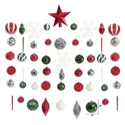 Holiday Deluxe 3.0 In. Multicolor Shatterproof Assorted Ornaments (100-Pack) -Holiday Glow Store nearly natural christmas ornament sets d1034 c3 1000