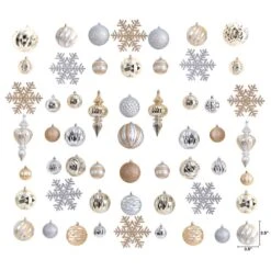 Holiday Deluxe 3.5 In. Multicolor Shatterproof Assorted Ornaments (81-Pack) -Holiday Glow Store nearly natural christmas ornament sets d1036 c3 1000