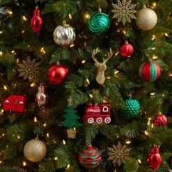 Holiday Deluxe 3.5 In. Multicolor Shatterproof Assorted Ornaments (25-Pack) -Holiday Glow Store nearly natural christmas ornament sets d1046 31 1000