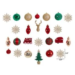 Holiday Deluxe 3.5 In. Multicolor Shatterproof Assorted Ornaments (25-Pack) -Holiday Glow Store nearly natural christmas ornament sets d1046 c3 1000