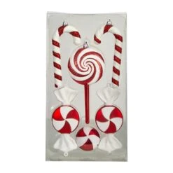 7 In. Shatterproof Assorted Candy Cane Holiday Christmas Deluxe Ornament (6-Pack) -Holiday Glow Store nearly natural christmas ornament sets d1050 4f 1000