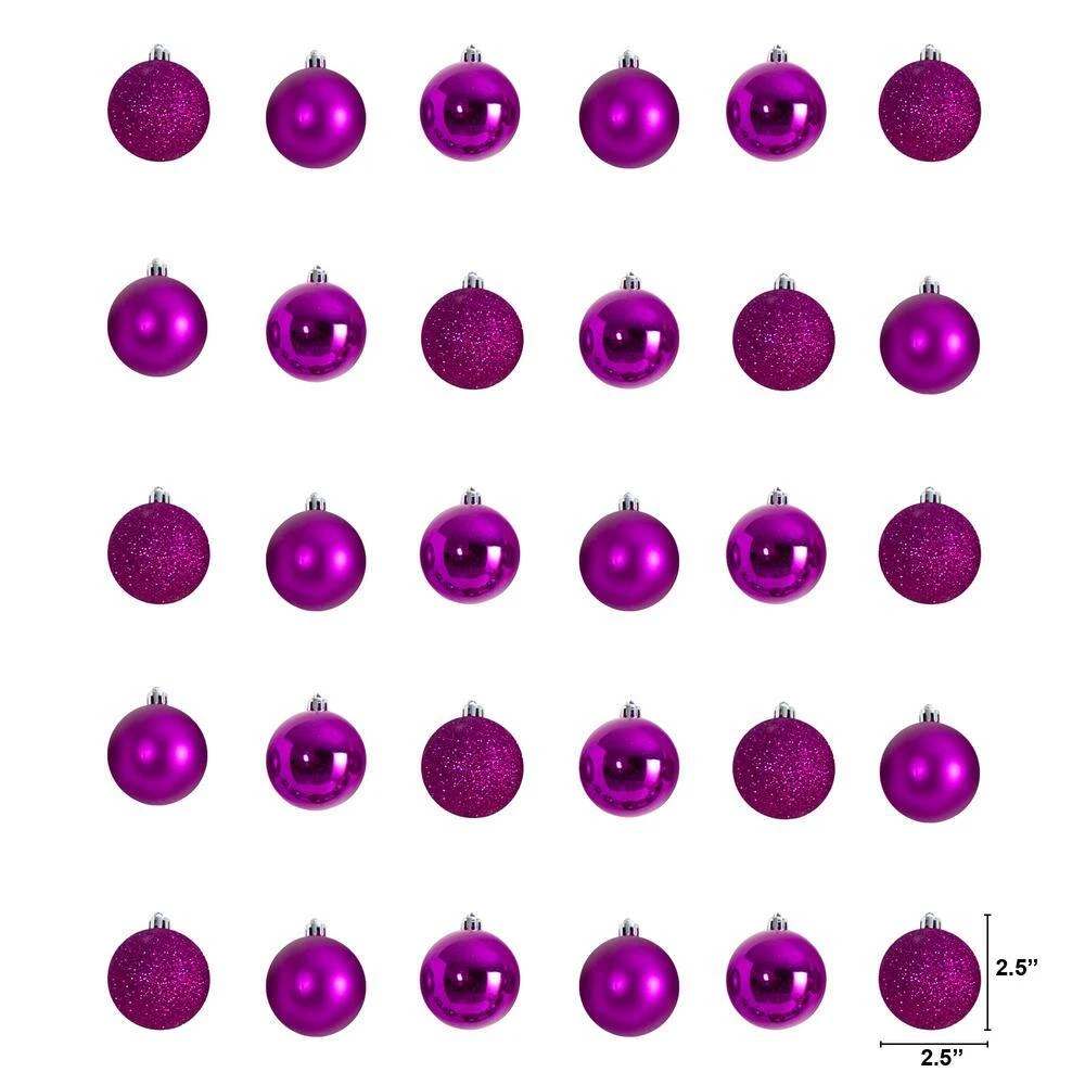 2.5 In. Shatterproff Holiday Christmas Ornament Set With Re-Useable Storage Container (30-Pack) 4 2.5 In. Shatterproff Holiday Christmas Ornament Set With Re-Useable Storage Container (30-Pack) - Image 2