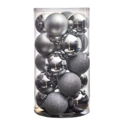 3 In. Shatterproof Holiday Christmas Ornament Set With Re-Useable Storage Container (20-Pack) -Holiday Glow Store nearly natural christmas ornament sets d1056 sv 1f 1000