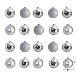 3 In. Shatterproof Holiday Christmas Ornament Set With Re-Useable Storage Container (20-Pack) -Holiday Glow Store nearly natural christmas ornament sets d1056 sv 4f 1000