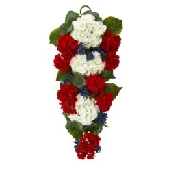 26in. Unlit Artificial Holiday Swag With Geranium And Blue Berry