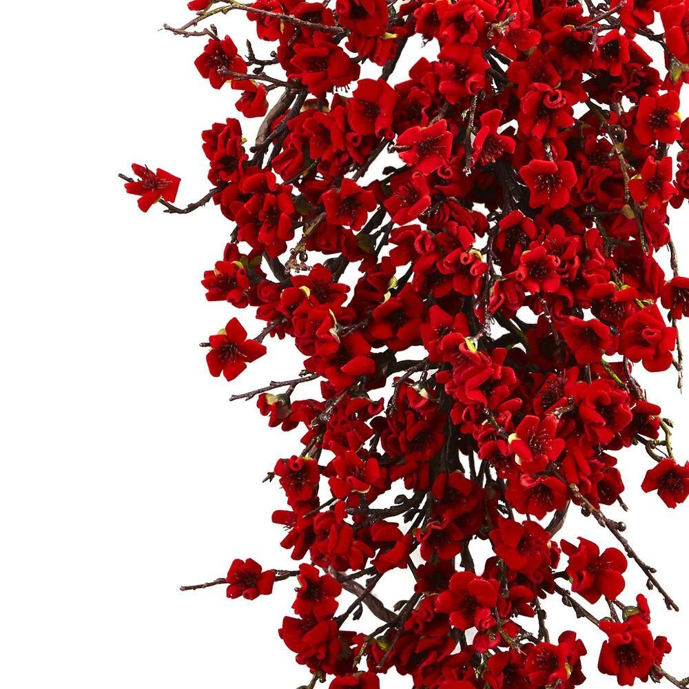 28in. Plum Blossom Teardrop Artificial Christmas Swag 5 28in. Plum Blossom Teardrop Artificial Christmas Swag - Image 3