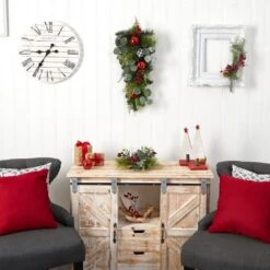 26 In. Unlit Artificial Holiday Christmas Greenery Ornament Artificial Swag -Holiday Glow Store nearly natural christmas swag w1265 31 1000