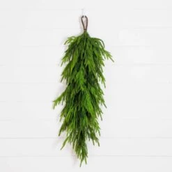 3 Ft. Artificial Real Touch Norfolk Island Pine Teardrop With Natural Look -Holiday Glow Store nearly natural christmas swag w1400 44 1000
