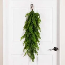 3 Ft. Artificial Real Touch Norfolk Island Pine Teardrop With Natural Look -Holiday Glow Store nearly natural christmas swag w1400 fa 1000