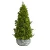 18 In. Cypress Cone Artificial Tree In Decorative Planter 1 18 In. Cypress Cone Artificial Tree In Decorative Planter -Holiday Glow Store nearly natural christmas tabletop trees t1513 64 1000