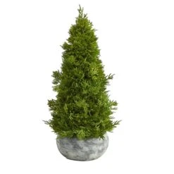 18 In. Cypress Cone Artificial Tree In Decorative Planter