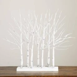 2 Ft. Pre-Lit Artificial White Birch Centerpiece With 84-LED Lights -Holiday Glow Store nearly natural christmas tabletop trees t5353 1d 1000