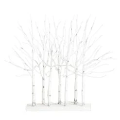 2 Ft. Pre-Lit Artificial White Birch Centerpiece With 84-LED Lights -Holiday Glow Store nearly natural christmas tabletop trees t5353 4f 1000