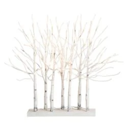 2 Ft. Pre-Lit Artificial White Birch Centerpiece With 84-LED Lights