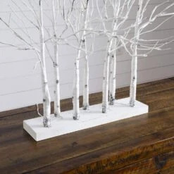 2 Ft. Pre-Lit Artificial White Birch Centerpiece With 84-LED Lights -Holiday Glow Store nearly natural christmas tabletop trees t5353 66 1000