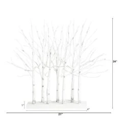 2 Ft. Pre-Lit Artificial White Birch Centerpiece With 84-LED Lights -Holiday Glow Store nearly natural christmas tabletop trees t5353 c3 1000
