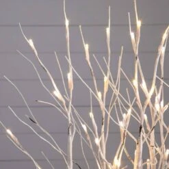 2 Ft. Pre-Lit Artificial White Birch Centerpiece With 84-LED Lights -Holiday Glow Store nearly natural christmas tabletop trees t5353 fa 1000