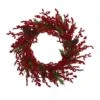 34 In. Cypress Artificial Wreath With Berries And Pine Cones -Holiday Glow Store nearly natural christmas wreaths 4479 64 1000