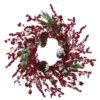 24 In. Frosted Cypress Artificial Wreath With Berries And Pine Cones -Holiday Glow Store nearly natural christmas wreaths 4481 64 1000