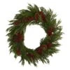 32 In. Cypress With Berries And Pine Cones Artificial Wreath -Holiday Glow Store nearly natural christmas wreaths 4487 64 1000