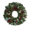 24 In. Eucalyptus And Pine Artificial Wreath With Berries And Pine Cones